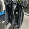 Designer Tech Jackets Giacca invernale in peluche di visone Uomo Donna Cappotti caldi e spessi Moda Cappotto con stampa in oro con orsetto