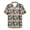 Mäns casual skjortor värld fred många människors design strand tröja sommaren kort ärm hawaiian för män snabba torra tee kläder