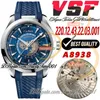 VSF Aqua 150M 220.12.43.22.03.001 GMT WorldTimer A8938 자동 남성 시계 43mm 블루 워드 맵 다이얼 스테인리스 슈퍼 에디션 TrustyTime001WristWatch