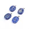 Natural Lapis Lazuli Energy Stone Necklace Healing Master Prop Chakra Four Element Reiki Symbol Men Women Pendant Amulet Pendulum 237y