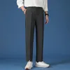 Set di pendenti lisci autunno e inverno Pantaloni da lavoro da uomo coreani Caviglia formale spessa Plus Size 40 231220