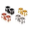 Stainless Steel Top Quality Crystal Zircon Ear Tunnels Plug Screw Fit Colorful Ear Flesh Gauge Ear Expanders Jewelry251m