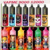 Original VAPME FIRE 9000 Puffs E-cigarros descartáveis Características 18ml Vape 0 2 3 5% recarregável 600mAh Bateria integrada associada 12 sabores disponíveis puff 9k