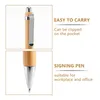 100 pcslot bamboo ballpoint pen 스타일러스 광고 펜 사무용 학교 공부 펜 작성 선물 블루 블랙 잉크 231220