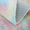 Carpets Hairy Rainbow Rugs for Children Bedroom Soft Furry Living Room Kids Baby Nursery Playroom Cute Decor Area Rug 231219