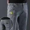 Мужские джинсы 2023 Весна и осень Новые классические модные однотонные повседневные брюки в стиле ретро Мужские тонкие удобные эластичные джинсы высокого качества 27-38 L231220