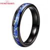 Band Rings 4mm 6mm Galaxy Opal Inlay Fashion Finger Jewelry Tungsten Carbide Wedding Band Förlovningsring för män Kvinnors Jubileumsgåva 231219