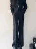 Fashion Fashion Elegant Casual Business Black pantalon Black Suit Vintage Crop Blazer Vestes et Pantal