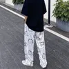 Women's Pants Japanese Cartoon Big Size Fashion Streetwear Women Spring Autumn Hip Hop High Waist Oversized Casual Wide Leg Trousers