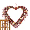 Couronne de fleurs décoratives en forme de cœur pour la saint-valentin, cintre de porte en forme artificielle, guirlande avant exquise pour la saint-valentin