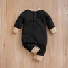 Lente en herfst jongens meisjes schattige cartoon teddybeer korte pluche geborduurde babybody met lange mouwen 231220