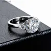 Pierścień Solitaire S925 Silver 4,6 ct moissanite Pierścień Trzy kamienne zaręczyny Wedding Fine Jewelryl231220