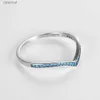 Кольцо-пасьянс из стерлингового серебра 925 пробы, изогнутые кольца на палец с бирюзовым камнем для женщин, V-образное кольцо, винтажное юбилейное свадебное ювелирное украшениеL231220