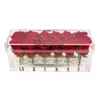 Rechthoek Helder Acryl 12 Gaten Bloembak Make-up Organizer Waterdicht Acryl Rose Box Valentijnsdag Huwelijkscadeau Box220x