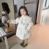 Enfants veste d'hiver manteau rembourré fille coton rembourré moyen Long Style vers le bas coton filles fermeture éclair vêtements à capuche 231220