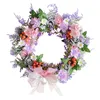 Decorative Flowers Wreath With Bowknot Artificial Flower For Home Decoration Farmhouse