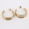 Boucles d'oreilles créoles en forme d'aiguille, adaptées au port avec de grands et petits trous d'oreille, pour la vente de bijoux, 25mm SL274