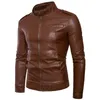 Fourrure pour hommes Fausse fourrure Veste d'hiver en cuir pour hommes Doublure de manteau de moto avec col montant en velours Air Force Casual Faux PU Coupe-vent marron S-3XL 231220