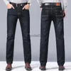 Men's Jeans 2023 New Men's Stretch Fit Jeans Busine Business Fashion Soft Denim Trousers Brand Pants Black Blue L231220