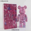 Bearbrick Andy Warhol Flower Cherry Blossom Building Block 400% Fashion Doll Violent Bear Ornament 28cm