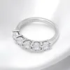 Pierścienie ślubne Smyoue White Gold D Color Pierścień 4 mm dla kobiet 1.5ct Stone Match Diamond Wedding Pround Bride S925 Srebrny Gra 231219