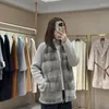 Giacche da donna Autunno e inverno Cappotto di pelliccia lavorato a maglia di lana di cashmere e visone intero impiombato Donna