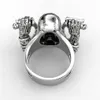 Men's Stainless Steel Punk Bearded Skull Ring Motorcycle Biker Band Rings276O