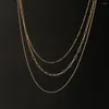 Chains Stainless Steel Gold Plated Three Layers Chain Necklace For Women Girl Clavicle Necklaces Hip Hop Fashion Jewelry Gift