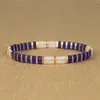 Strand KELITCH couleur pourpre Bracelet à breloques femmes arc-en-ciel Tila perles Bracelets à la main coloré enveloppes extensible