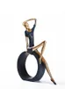 Resina Ragazza Yoga Statua Figurine nordiche Artigianato creativo Scultura Soggiorno Mobile TV Decorazione della casa Ornamenti Statua 231219
