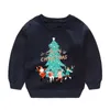 Pullover Baby Mädchen Winter Warme Kleidung 2-6T Kleinkind Mädchen Rot Weihnachten Party Kostüm Kinder Santa Claus Gedruckt Hoodies jungen SweatshirtsL231215