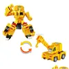 Transformation Toys Robots Two Mode Hello Carbot Excavator Action Figures Deformation Engineering Car Truck Dump Crane Fordon Toy Dro DHR8R