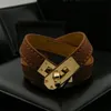 Personnalisé nouveau pendentif lettre Vv Bracelet en cuir coloré Punk Hip Hop bracelets bijoux de créateur M020014