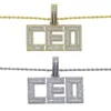 Chaînes Glacé Lettre Initiale CEO Pendentif Collier Avec 5mm Cz Corde Tennis Chaîne Colliers Ras Du Cou Pour Hommes Garçon Hip Hop BijouxChai1760