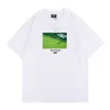 Instagram Fashion Kith Letter Football Field Printed Round Neck Short Sleeve Men's and Women's Large T-shirt Cotton Pullover