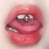 Sweet Cool Spicy Girl Zircon Tongue Nail Round Ball Human Body Piercing Jewelry Colorful Unique Titanium Steel Drinkable for Men and Women