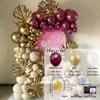 Rosa Balão Garland Kit Arch Rose Gold Metallic Latex Balloons Kids Birthday Wedding Party Decoration Baby Shower 231220