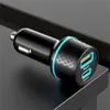 Universal 2.4a 12W المنافذ المزدوجة USB C Type C PD Car Charger Auto Auto Power Adapters لأجهزة iPad iPhone 13 14 15 Pro Samsung Huawei F1 مع Box