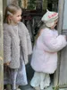 Cappotti Inverno Coreano Abbigliamento per bambini Cappotto Ragazze Cotone Clip Pellicce 2023 Caldo Semplice Colletto tondo Allentato bambina abiti invernali 231220