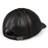 Ball Caps Men Real Cowhide Leather Earlap Male Fall Winter Cow Hats Casual Outdoor Baseball Cap