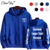 Vestes pour hommes Votre propre conception Image de marque Personnalisé Personnalisé Hommes Femmes Texte DIY Zip Sweats Sweat-shirt Casual Sweat à capuche Vêtements Mode 231219