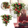 Decorative Flowers 2023 Christmas Wreath Decorations PVC Upside Down Tree Boxwood Valley All Seasons For Front Door Year Around