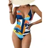 Suits Sexy Print One Piece Swimsuit Women Vintage Body Suit Beach Wear Bathing Suit Swimwear Push Up Swimming Suit for Women Bikini