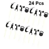 Festliga leveranser 48 PCS Sportsgåvor Män Fitness Party Decor Cupcake Decorating Theme Cake Ornament Bachelor Decorations