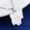 Hanger Kettingen Roestvrij Staal Goud Kleur Afrika Nigeria Kaart Ketting Voor Vrouwen Mannen Unisex Ketting Sieraden