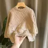 Pullover Girls Sweater Sweater Childrens Lace Stylerens Clothing Girls Baby Swice Knit Childrens Clothing Top Kids Sweaterl231215