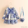 Mädchen Kleider Mädchen Kleid Kinderkleding Meisjes 2021 Frühling Marke Kinder Kostüm für Kinder Kleider Kleidung Charakter Prinzessin Kleid mit Tasche