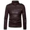 Fourrure pour hommes Fausse fourrure Veste d'hiver en cuir pour hommes Doublure de manteau de moto avec col montant en velours Air Force Casual Faux PU Coupe-vent marron S-3XL 231220