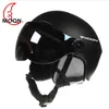 Capacetes de escalada Capacete de esqui MOON com óculos moldados integralmente PC e EPS de alta qualidade para esportes ao ar livre, esqui, snowboard e skate