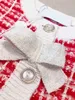 Marka Çocuk Tulumları Tasarımcı Bebek Bodysuit Boyut 59-90 Beyaz İnci Düğmeleri Doğum Bebek Giysileri Dec10